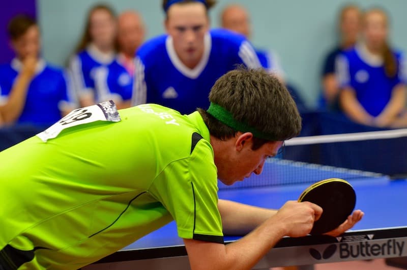 man about to serve in table tennis