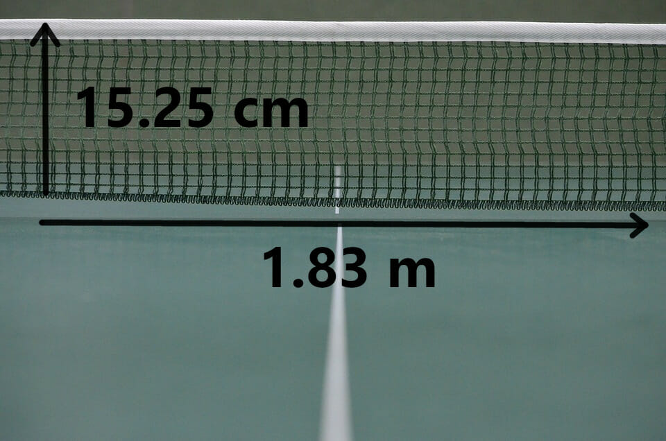 ping pong table dimensions net