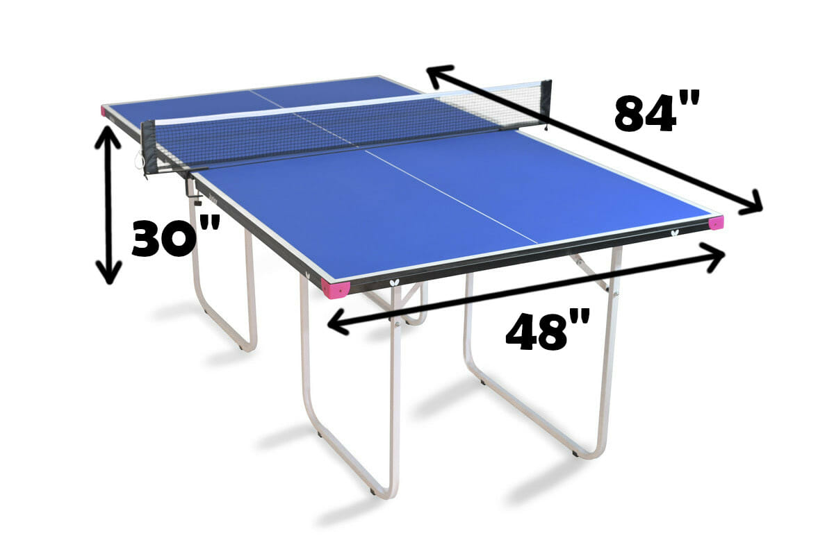 Ping pong on sale table size