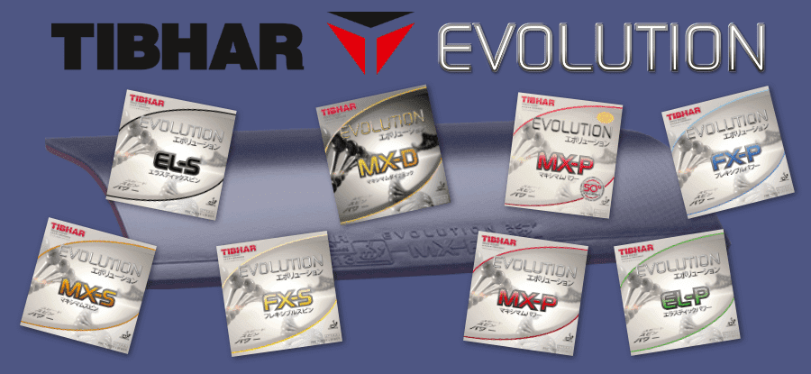 All of the Tibhar Evolution rubbers available for purchase 