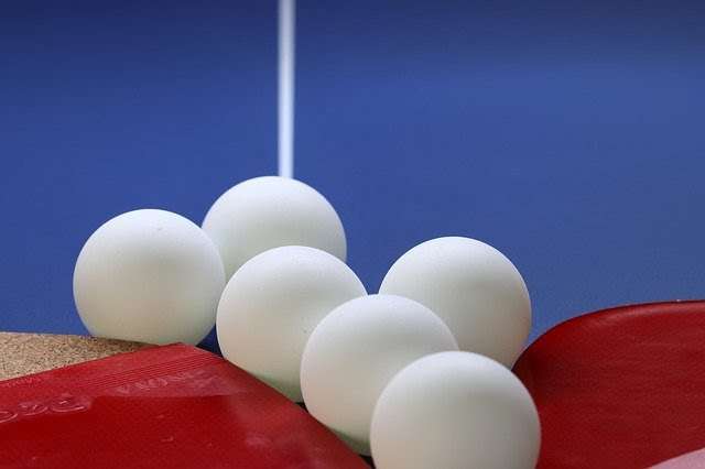 A collection of table tennis balls