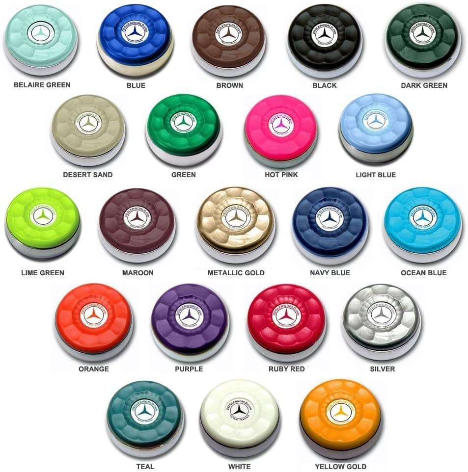 20 shuffleboard pucks all different colors