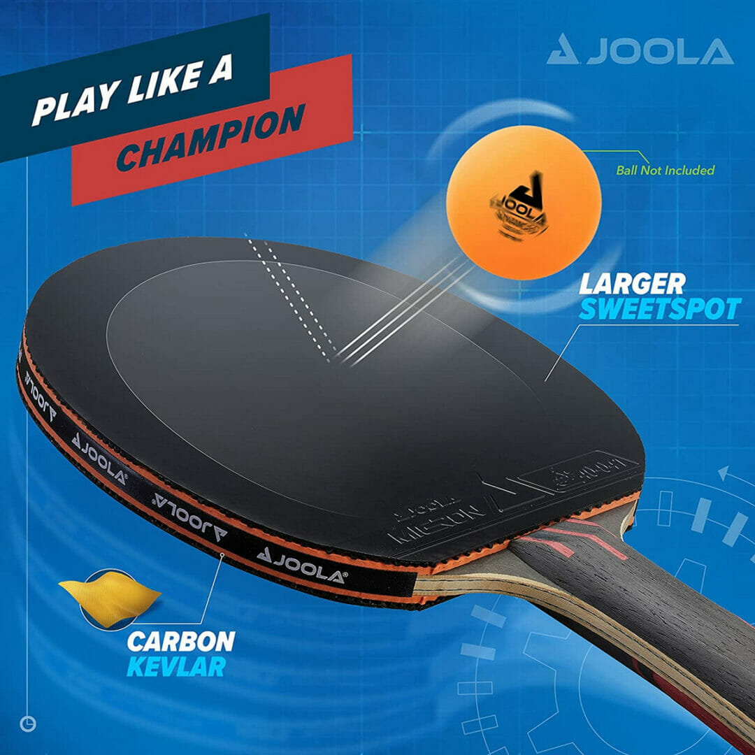 Joola infinity overdrive racket - larger sweetspot infographic